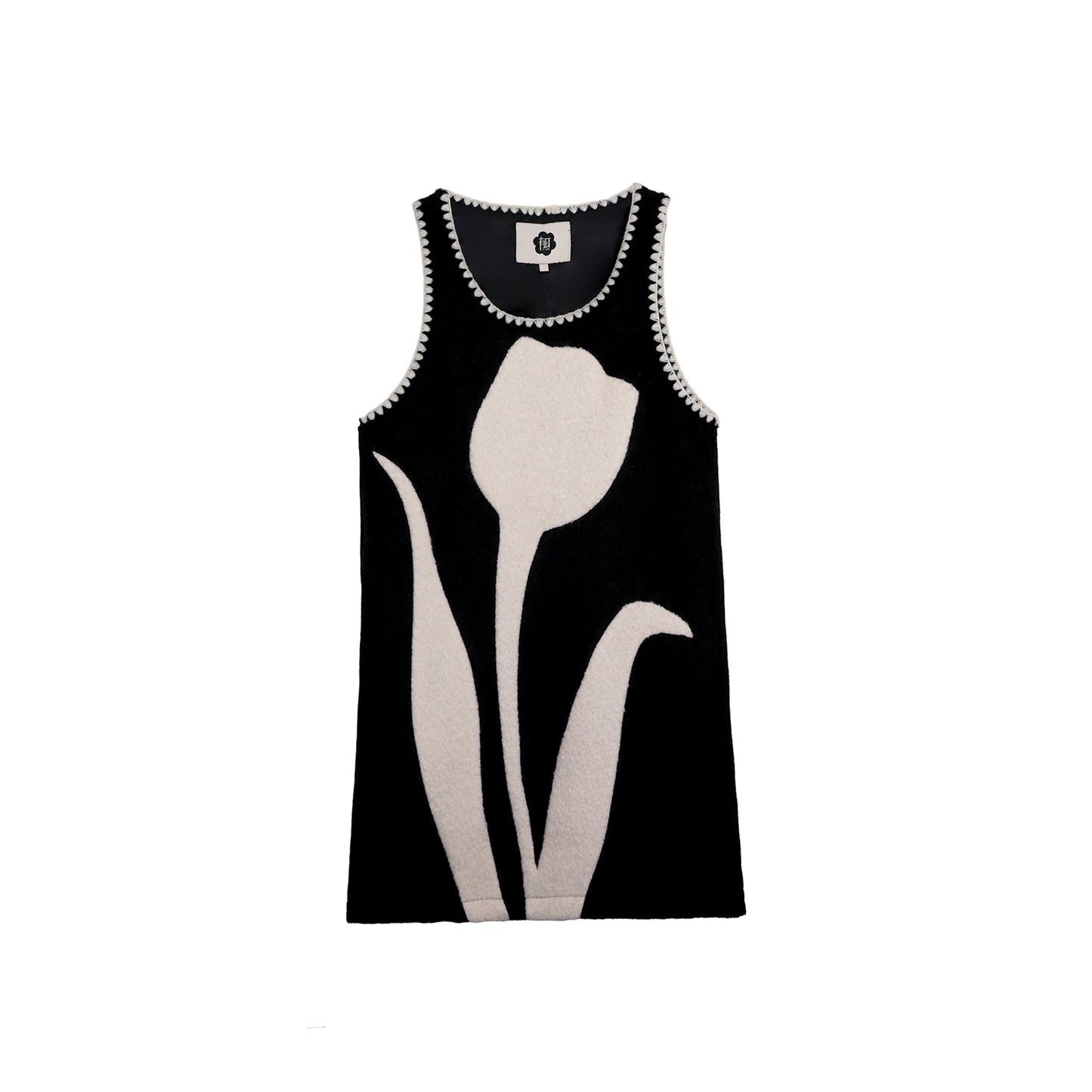 Little Tulip Flower Woolen Vest Dress