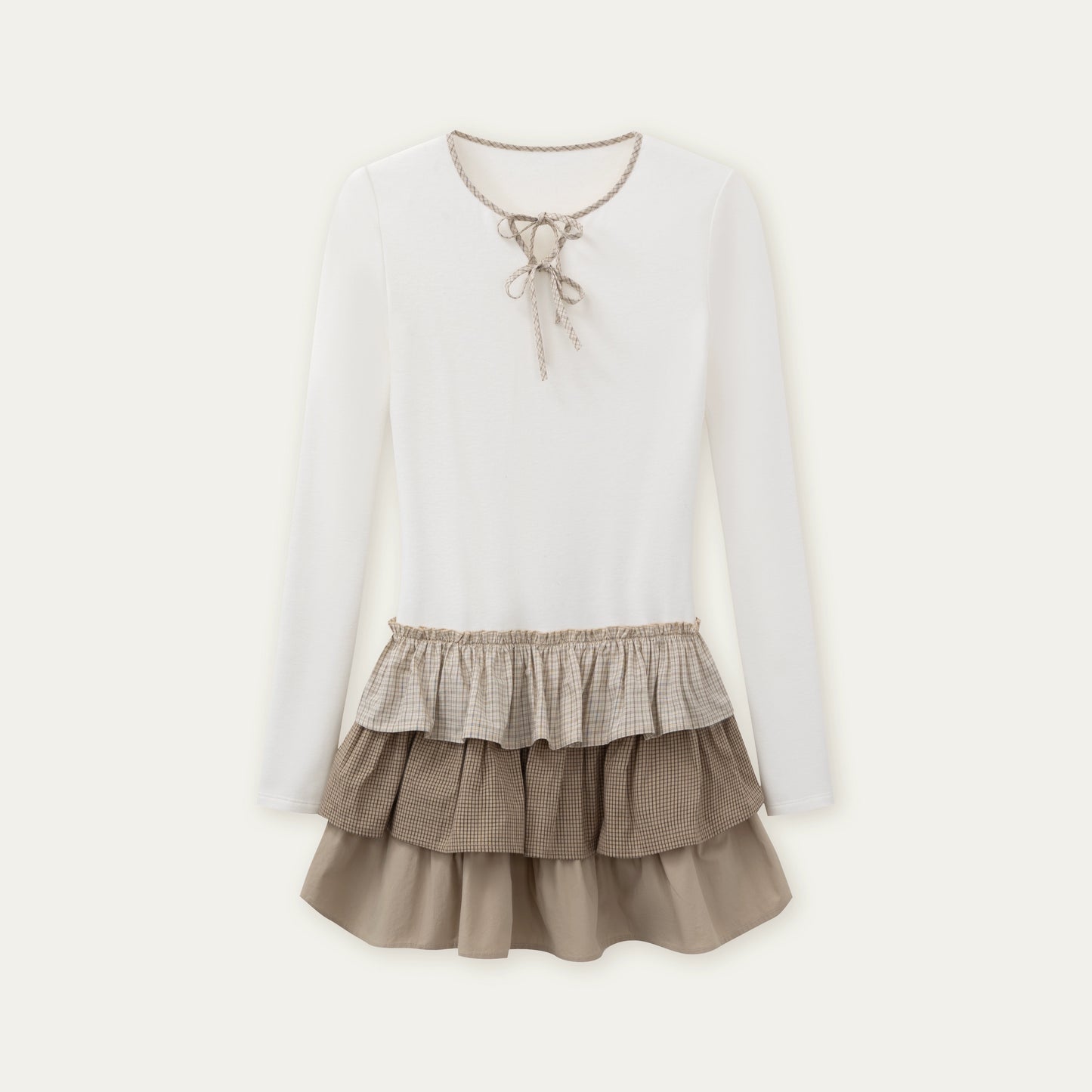 Retro Plaid Knit Tutu Skirt Dress