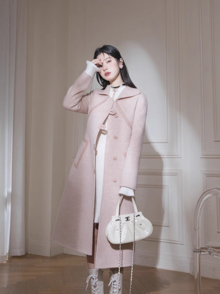 Kamelkleid Stil Wolle langer Mantel