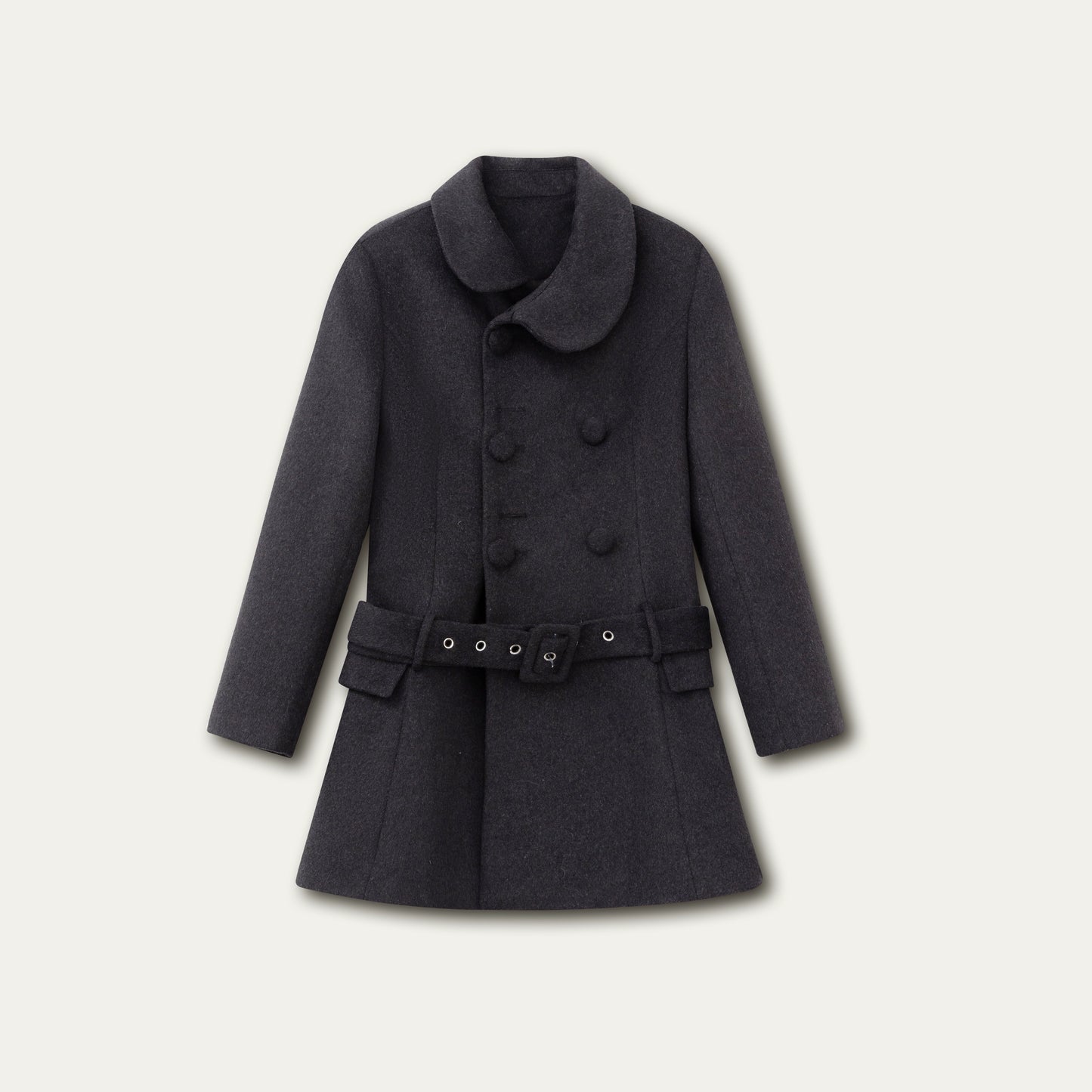 Double Breasted Low-Belt Mid-Length Coat