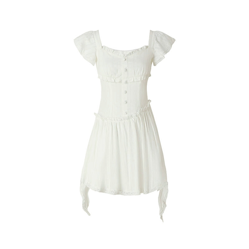 White Tea Pleated Dress