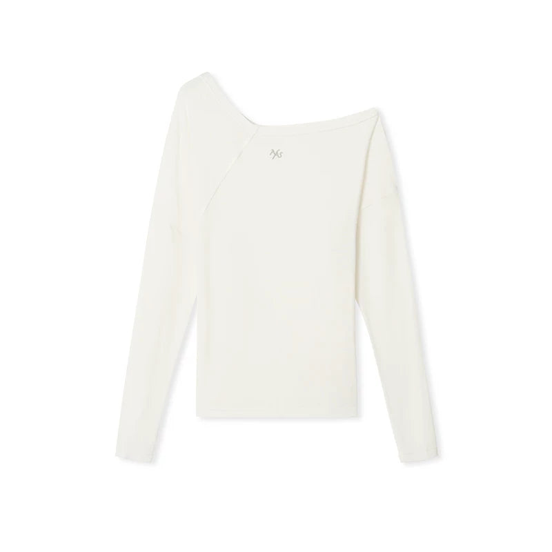 Merino Wool One-Shoulder Knit Top
