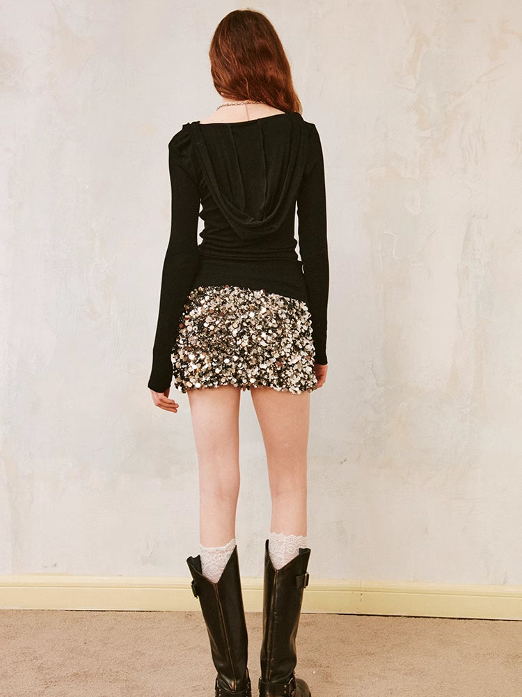 Hooded Slim-Fit T-Shirt mit Print