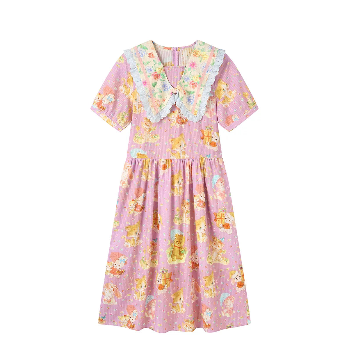 Pink Floral Lace Dress