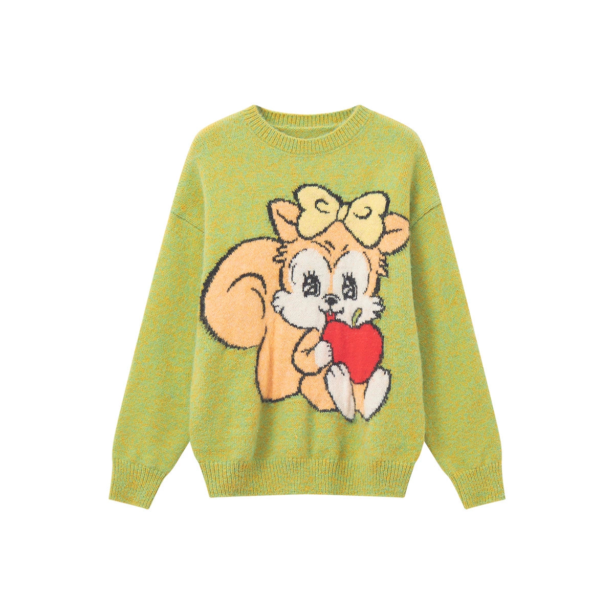 Peach Heart Animal Sweater