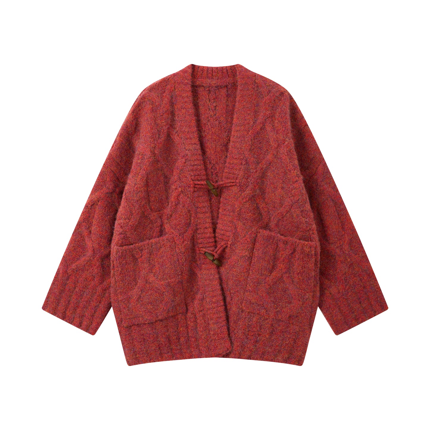 Evening Light Red Knitted Cardigan
