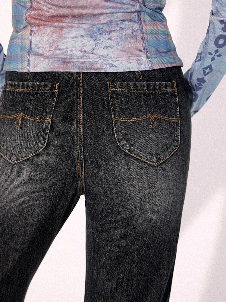 Retro-Waschung dunkle Slim-Pants