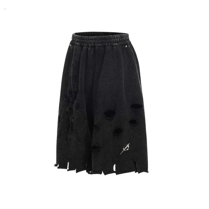 Moon Distressed Shorts