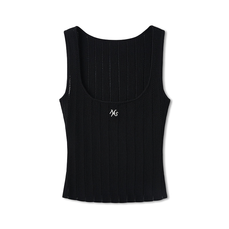 Hollow Knitted Slimming Camisole Top