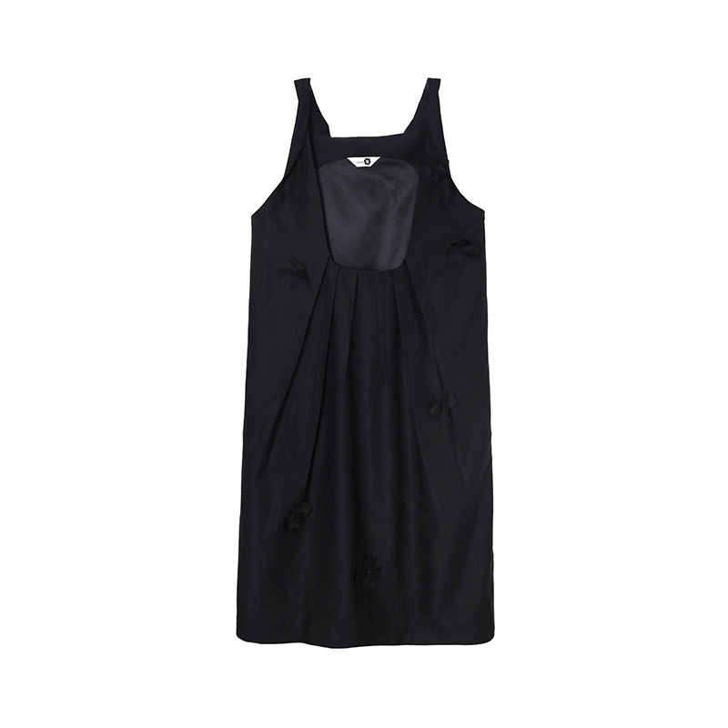 Flower Twisted Strap Suspender Dress