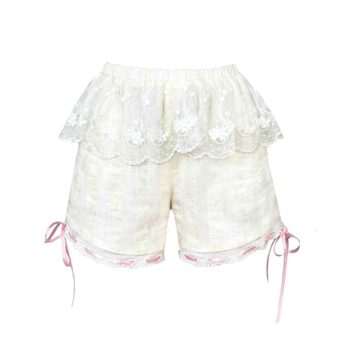 Lace Peplum Ruffle Shorts