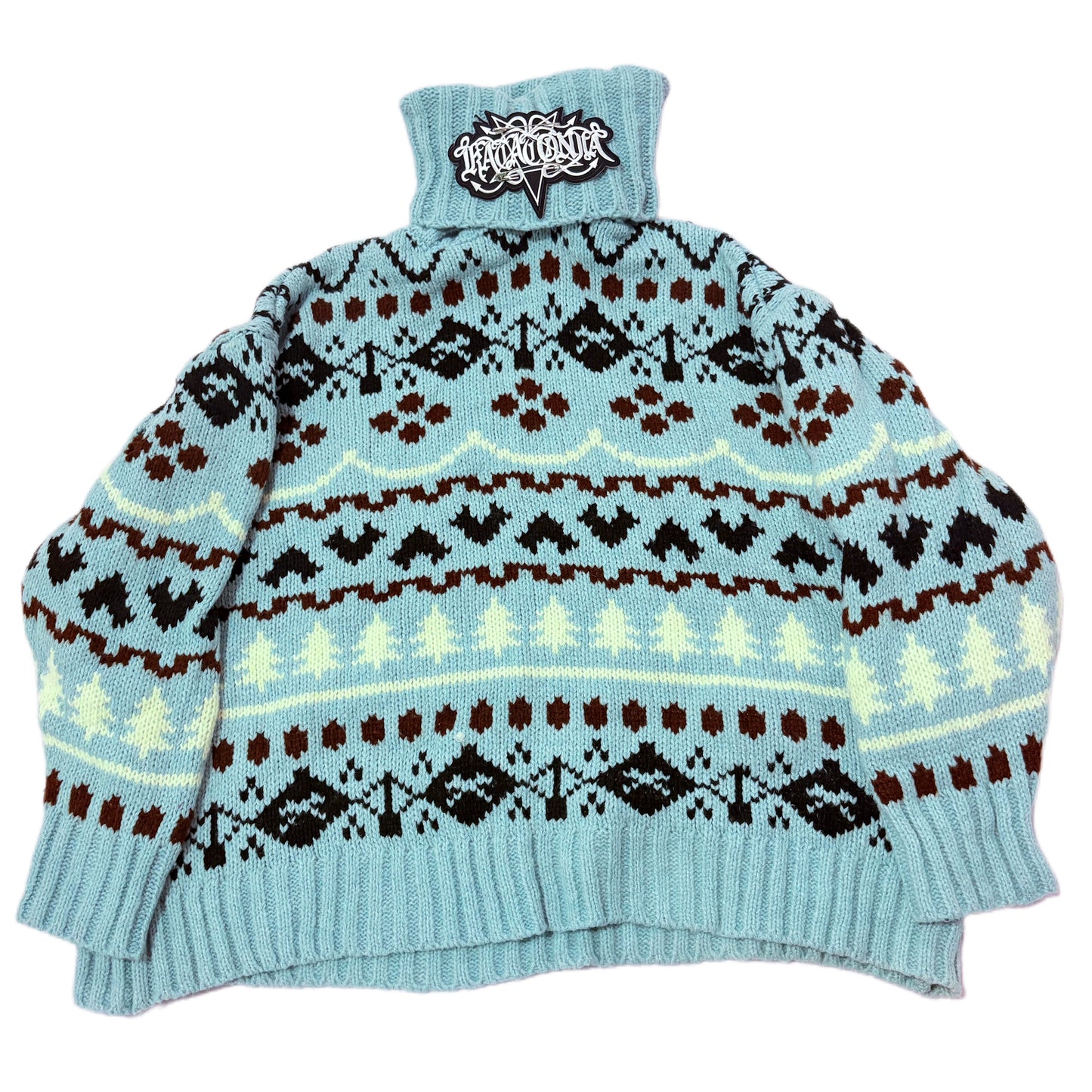 Strange Blue Jacquard Hooded Top