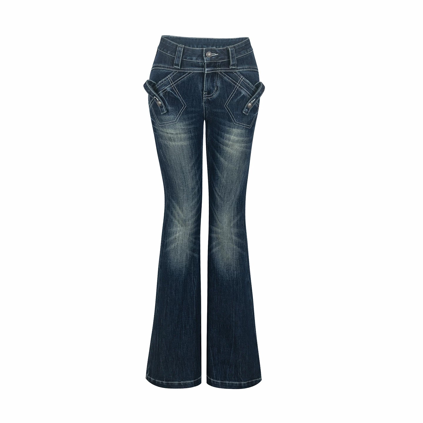 Topstitch Gradient Skinny Jeans