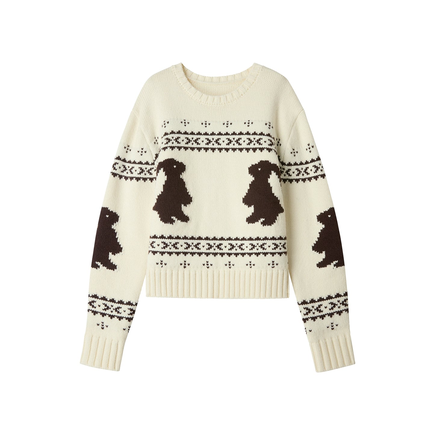 Fair Isle Rabbit Crew Neck Knit