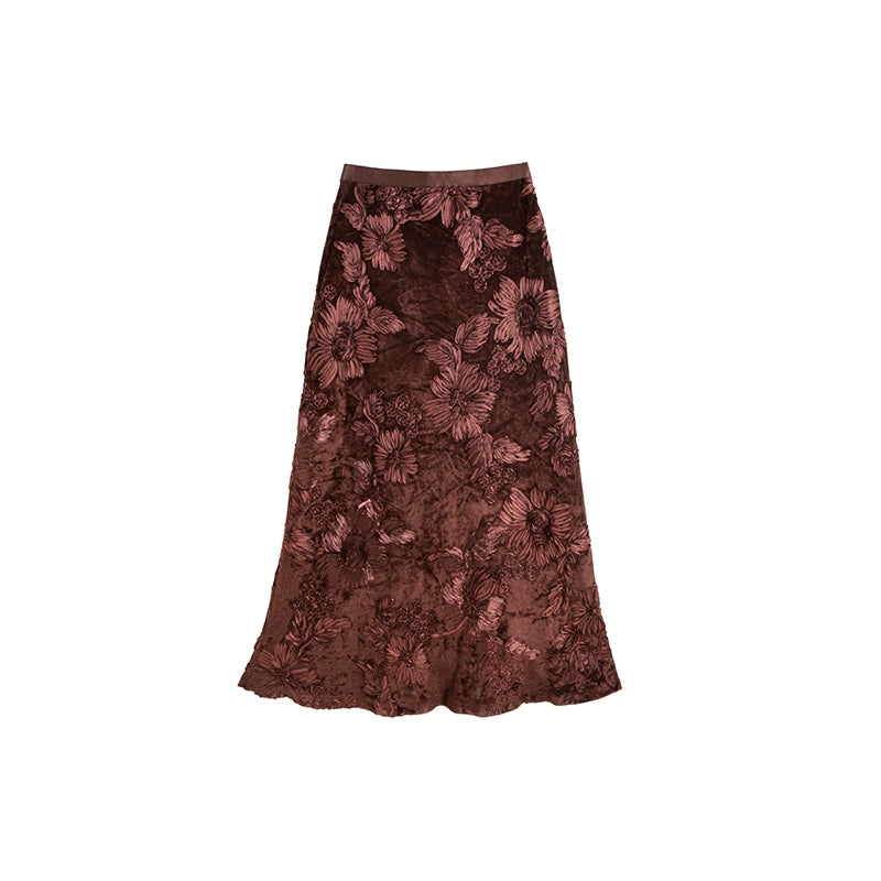 Castle Vine Velvet Skirt
