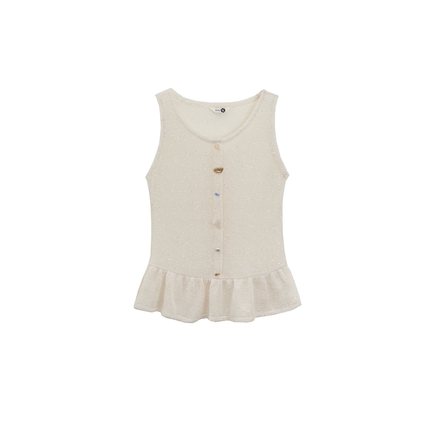 Shards Sequin Ruffled Top