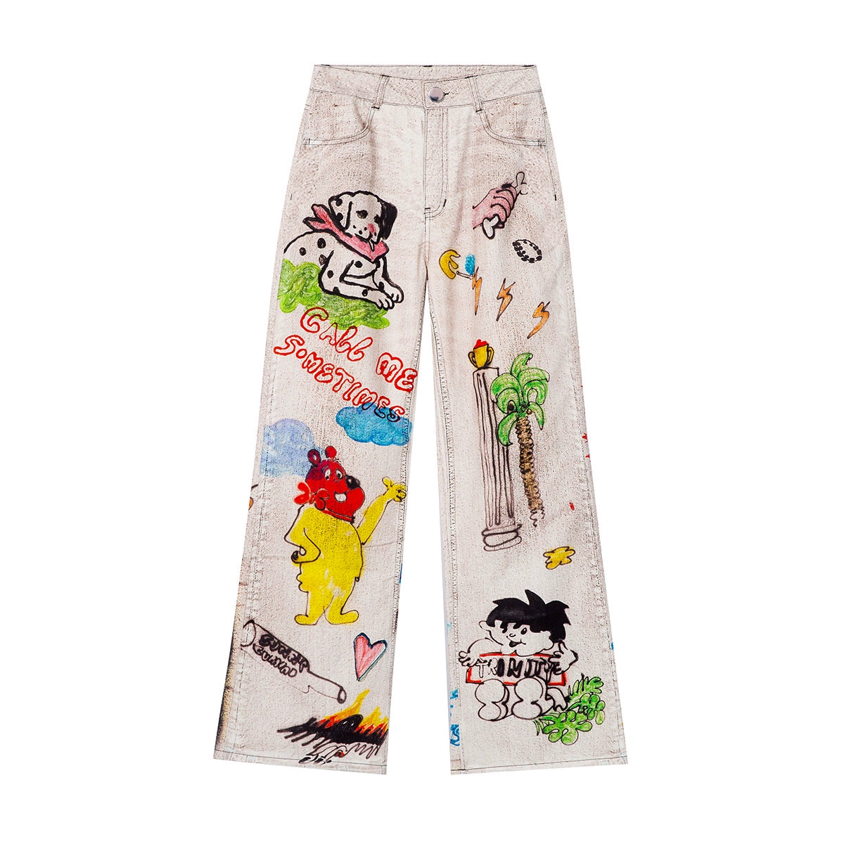 White Summer Denim Trousers