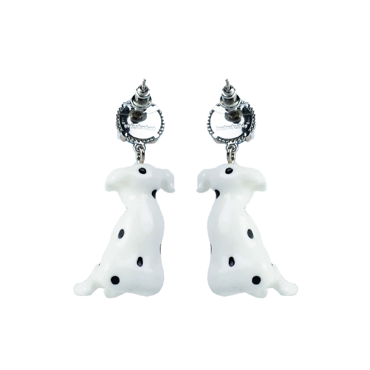 Dalmatian Silver Stud Earrings