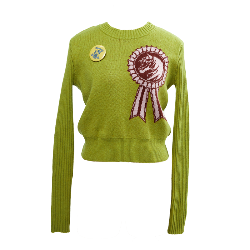 Medallion Pattern Knitted Pullover Sweater