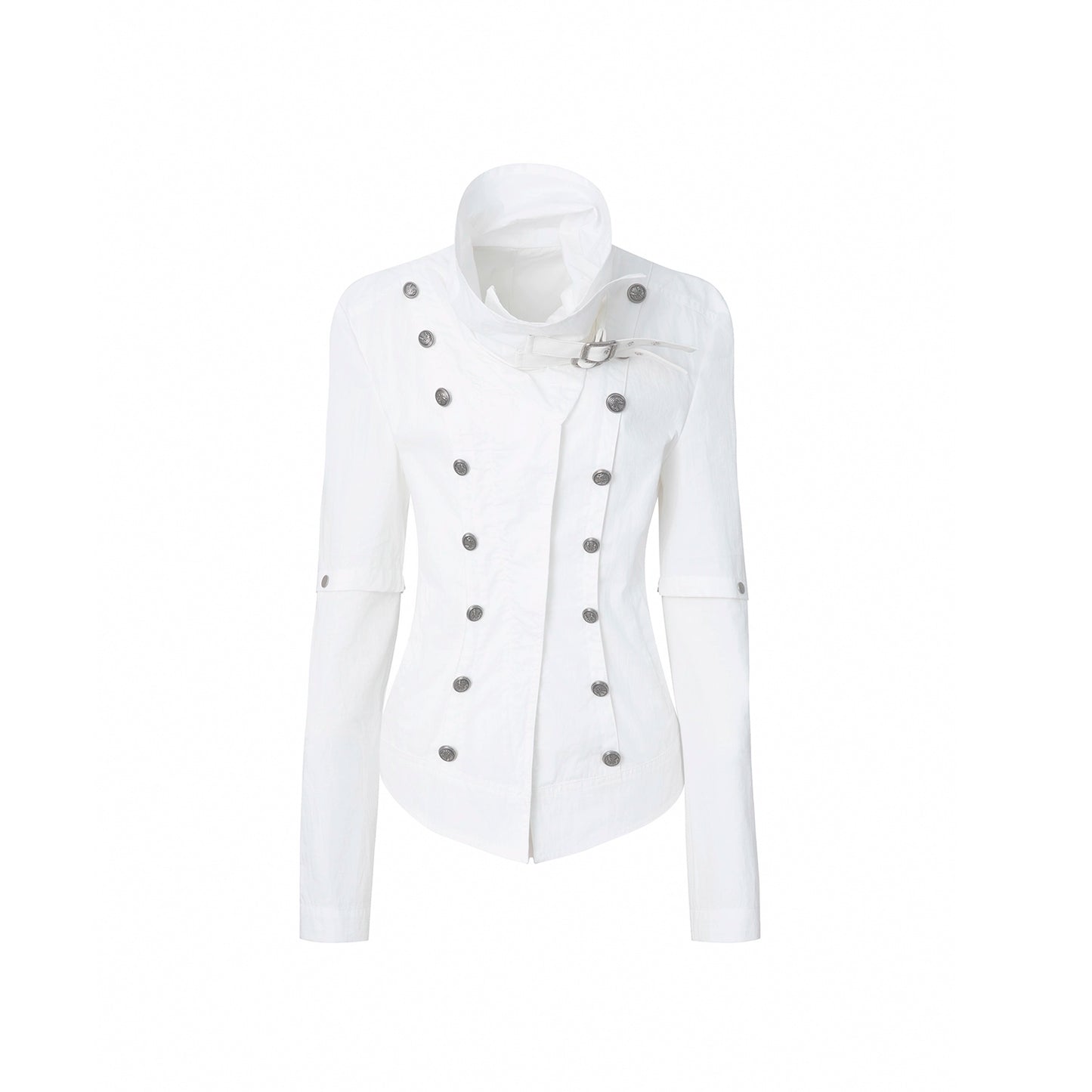 Detachable Sleeve Turtleneck Windproof Jacket