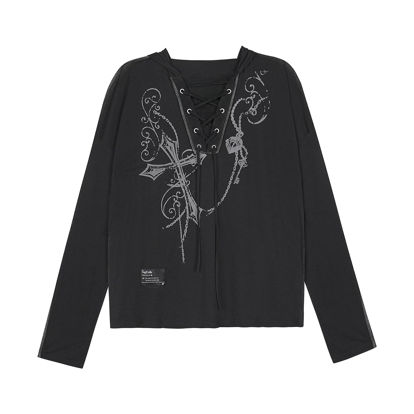 Dark Cross Hooded Top