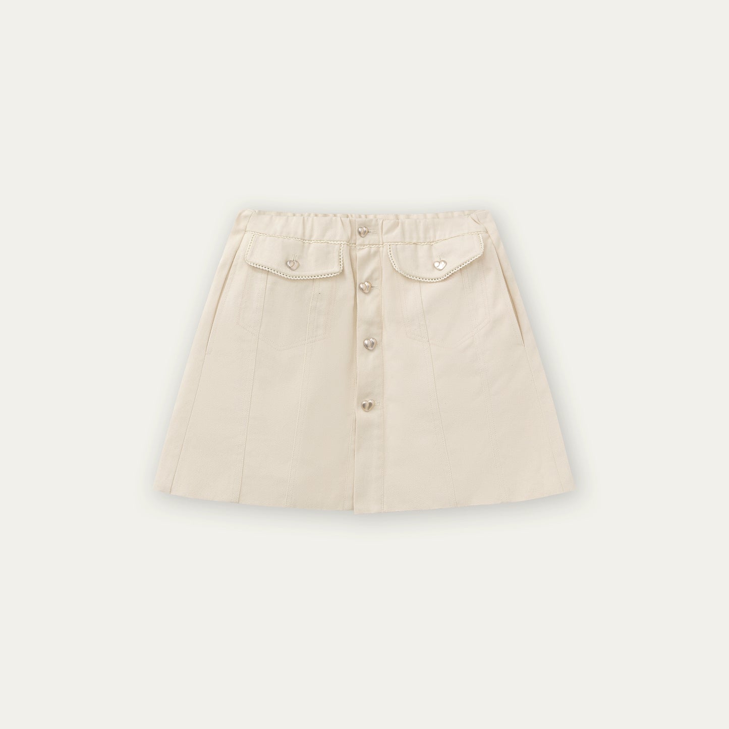 Beige Navy Collar Jacket Set-Up