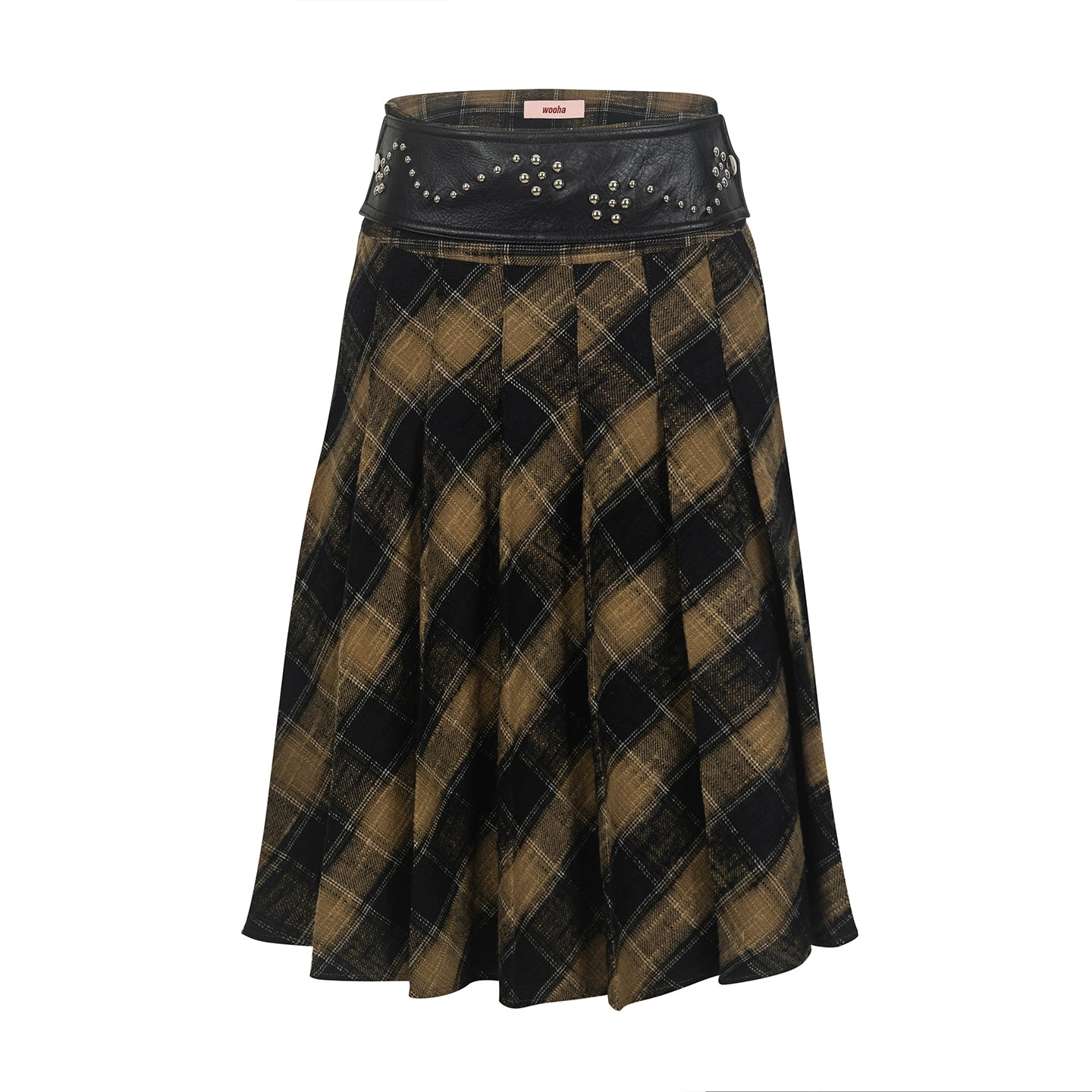 Classic Vintage Plaid Midi Skirt