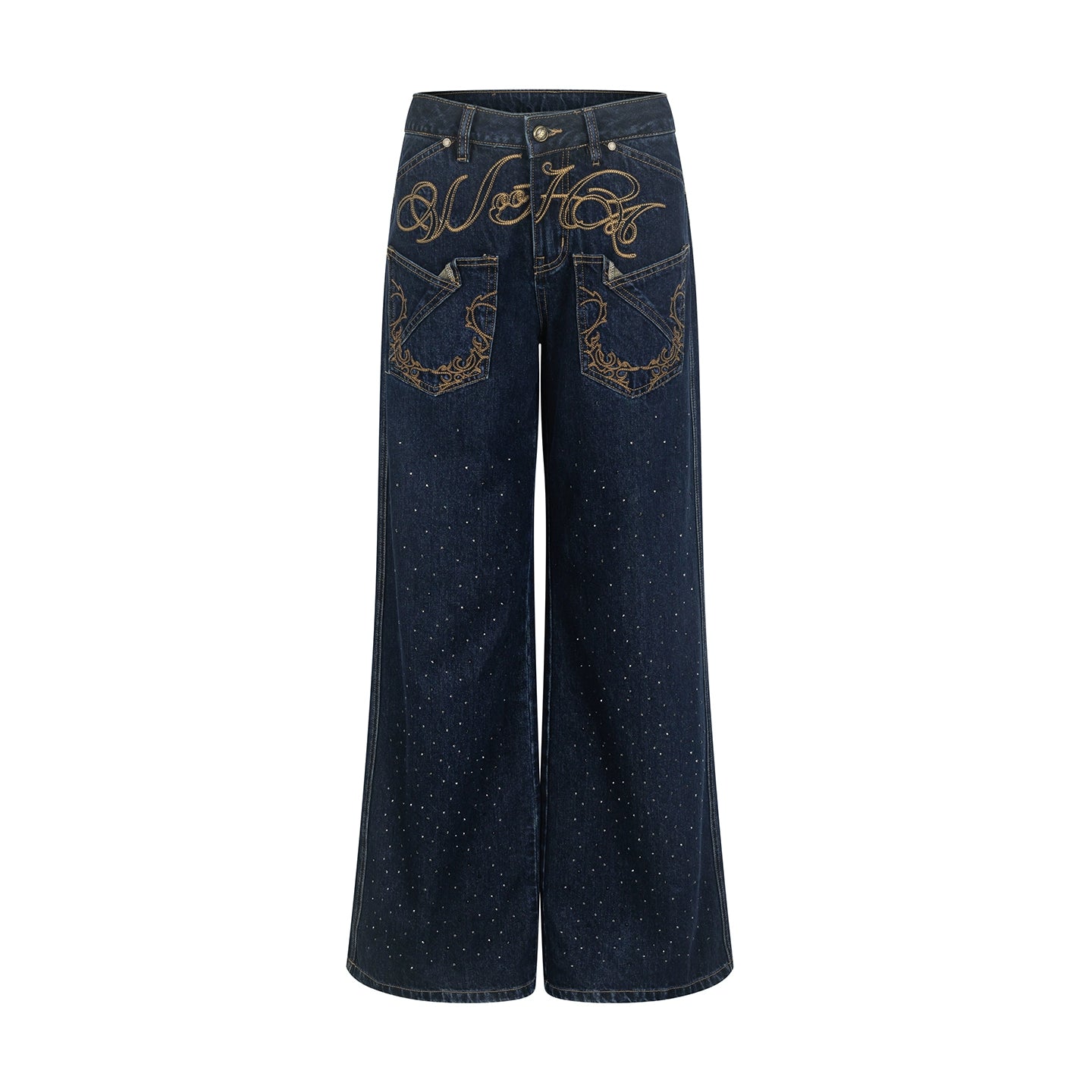 Vintage Embroidered Denim Pants