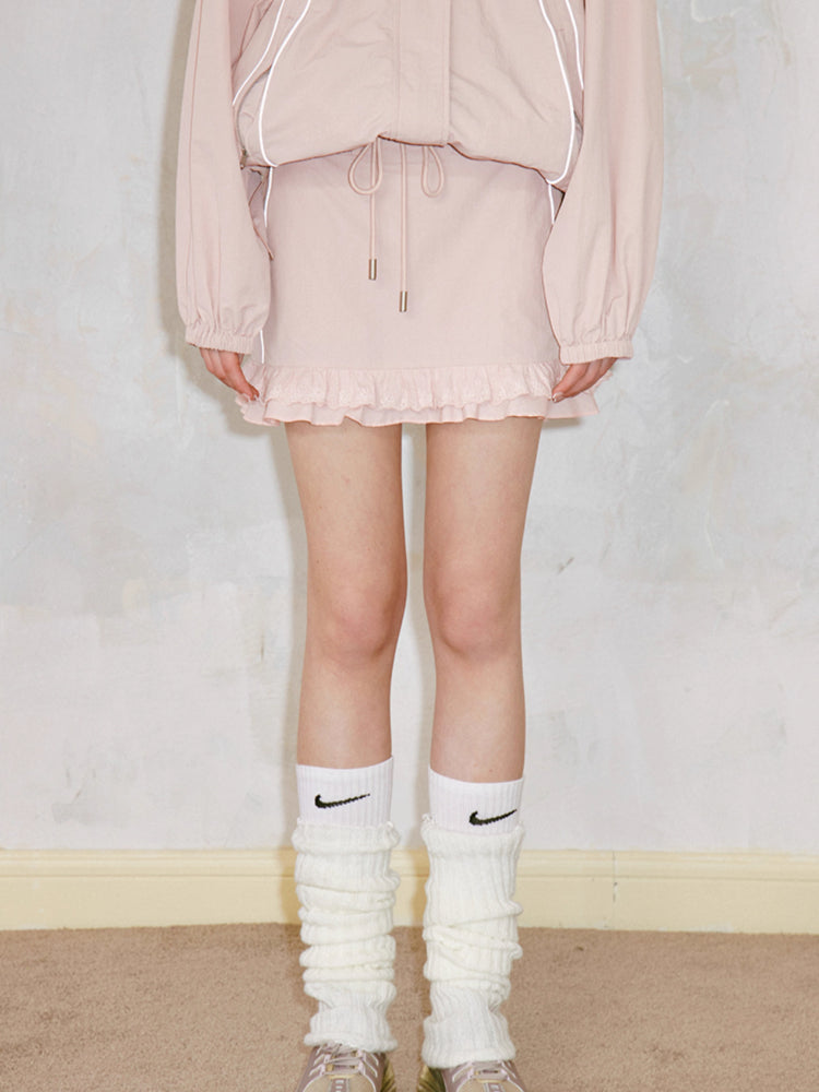 Süße coole Arbeitsjacke und gerade Rock