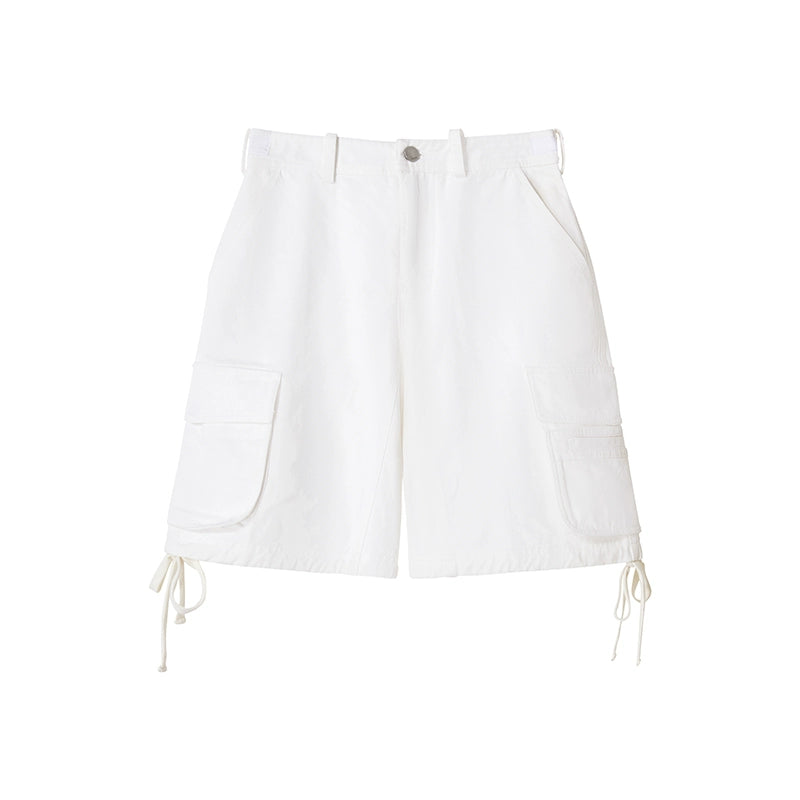 White Drawstring Utility Pants