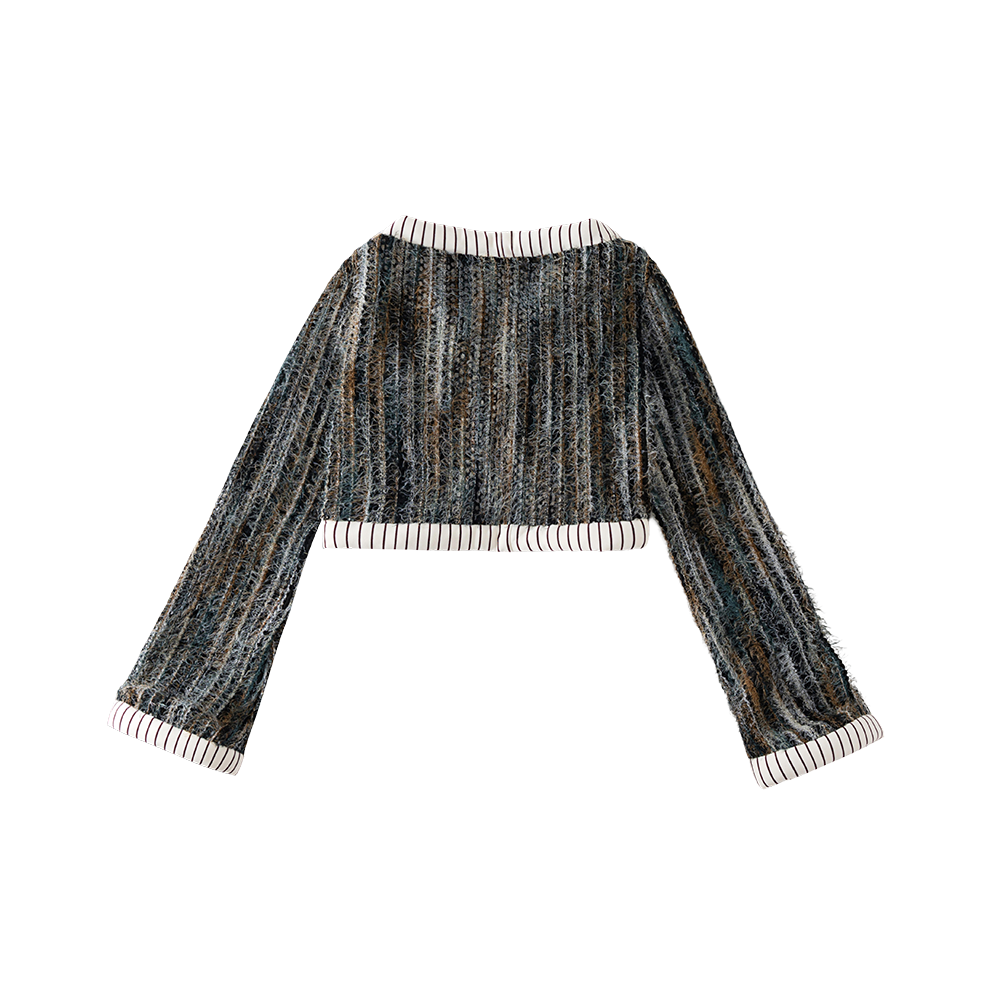 Boho Furry Cotton Cardigan Top