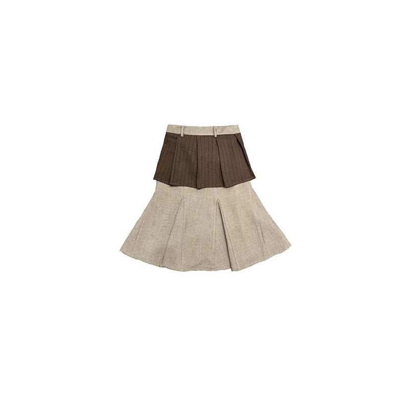 Retro High-Waisted Woolen Skirt