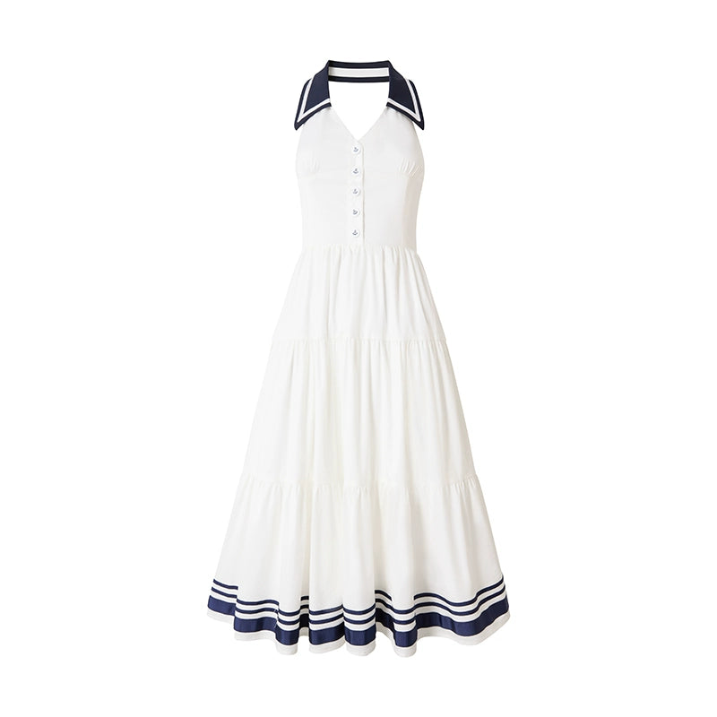 Slim V-Neck A-Line Dress