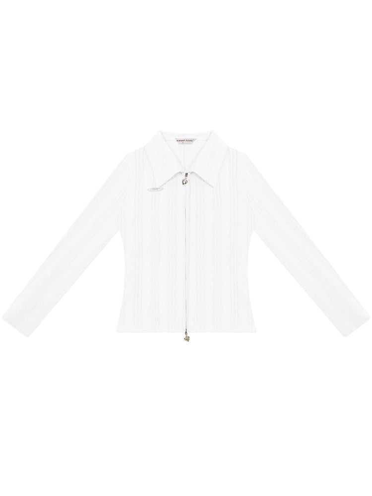 Langarm-Reißverschlusshemd