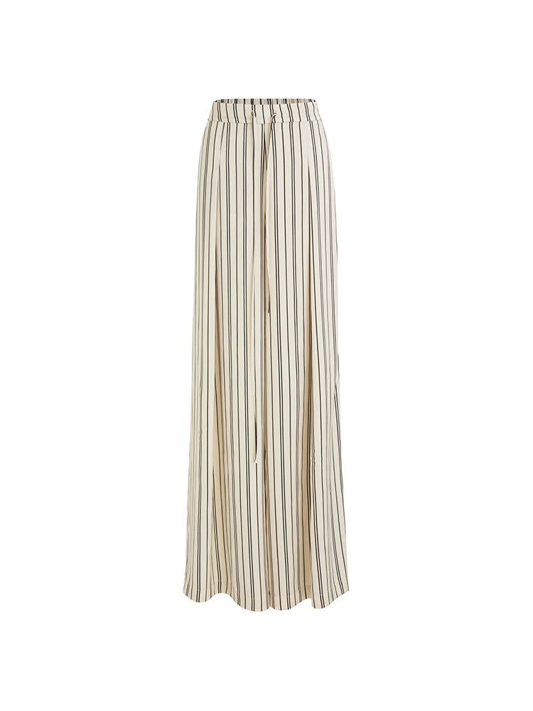 High-Waist Striped Wide-Leg Pants