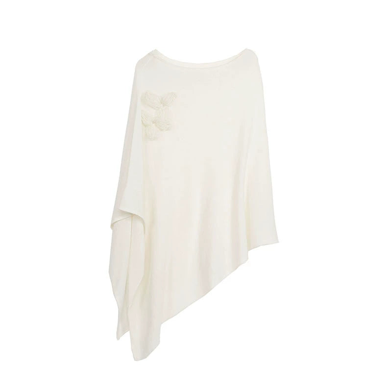 Autumn White Wool Cape