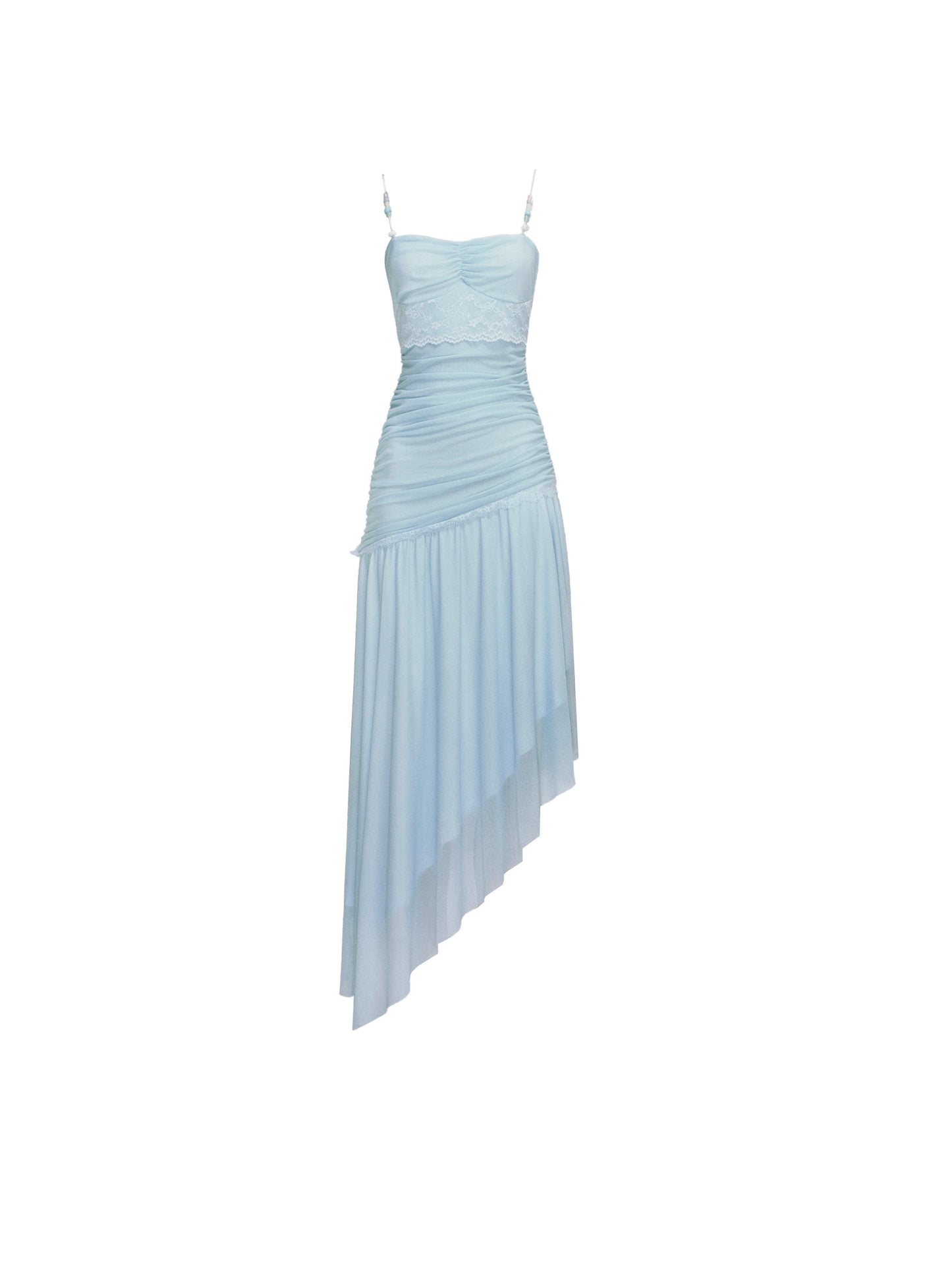 Sea Foam Blue Beaded Slip Dress