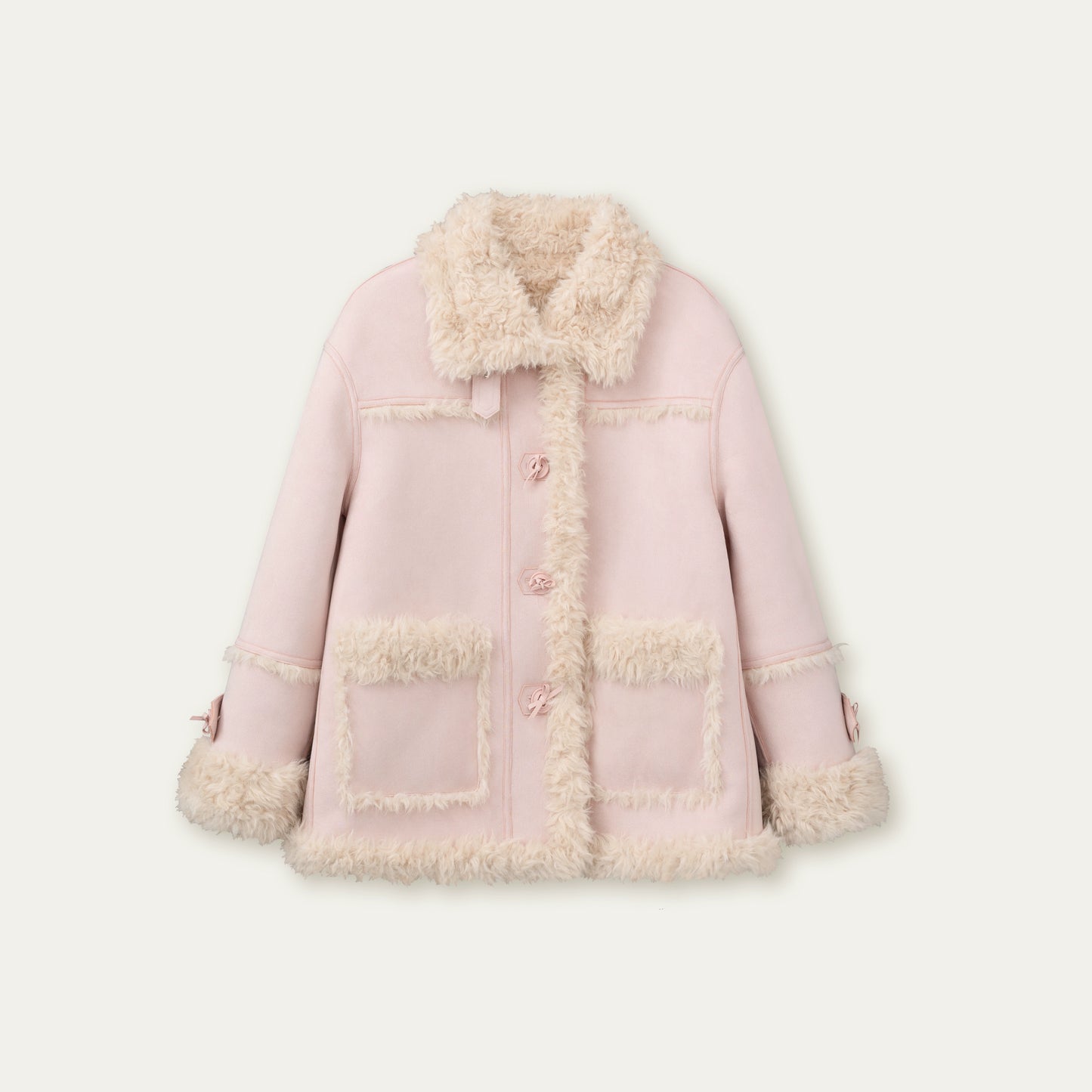Pink and Blue Reversible Fur Coat