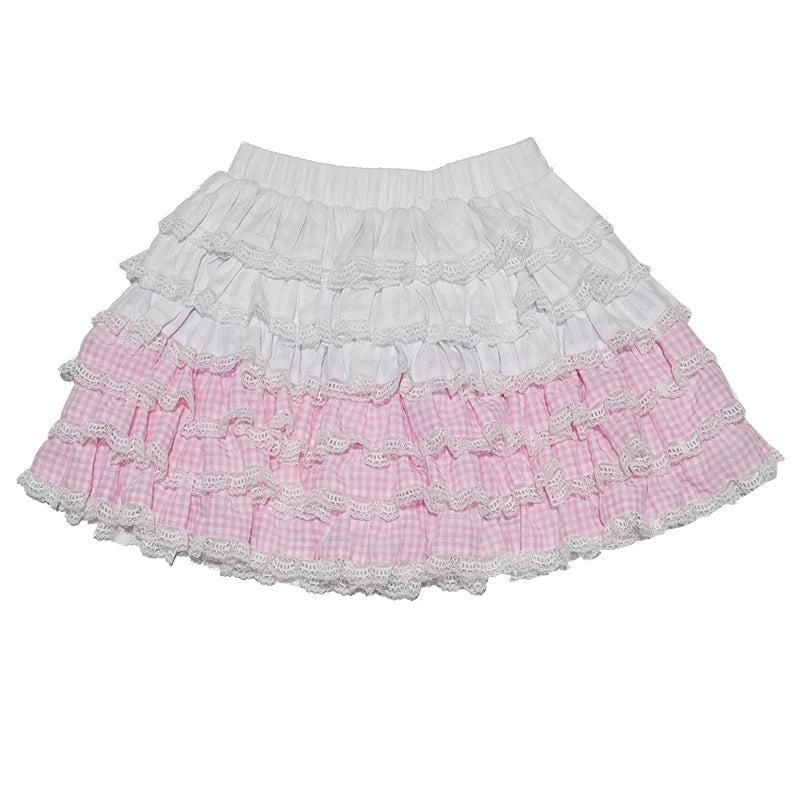 Pink Gradient Lace Skirt