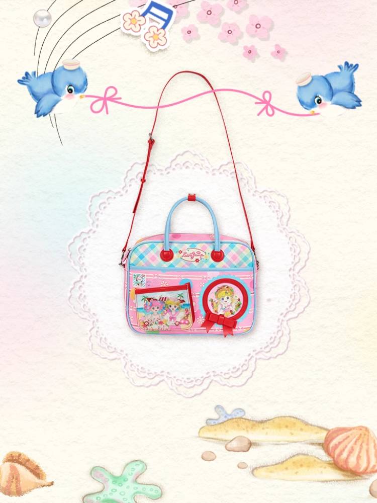 Showa-style print crossbody bag