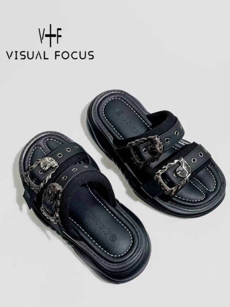 Punk style platform sandals