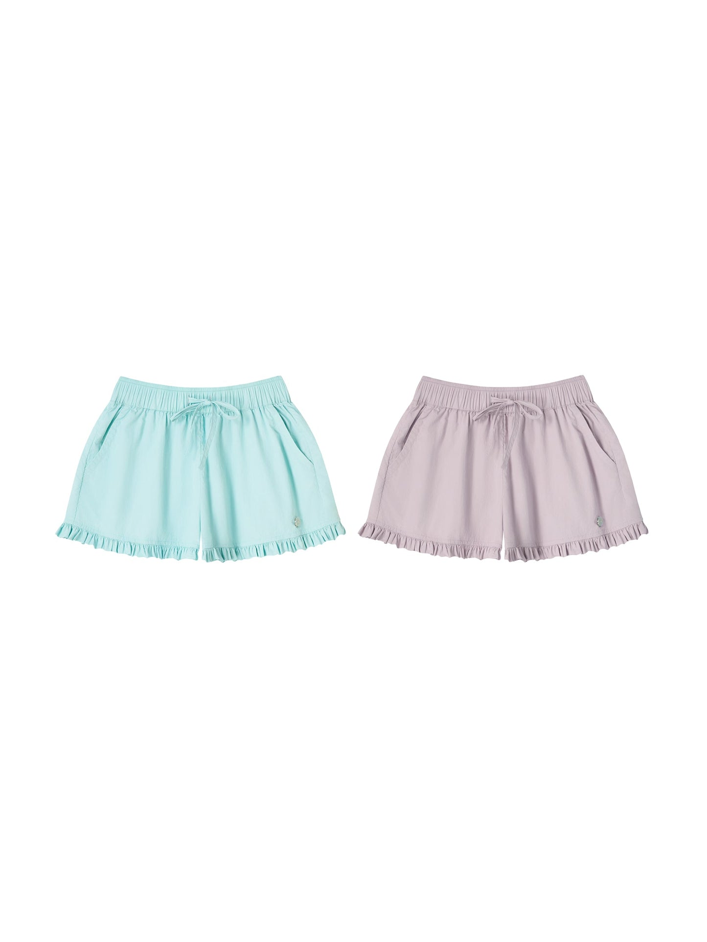 Ruffle-Trimmed Drawstring Shorts