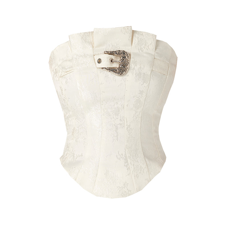 Kyaukei Bloom Jacquard Bustier Top