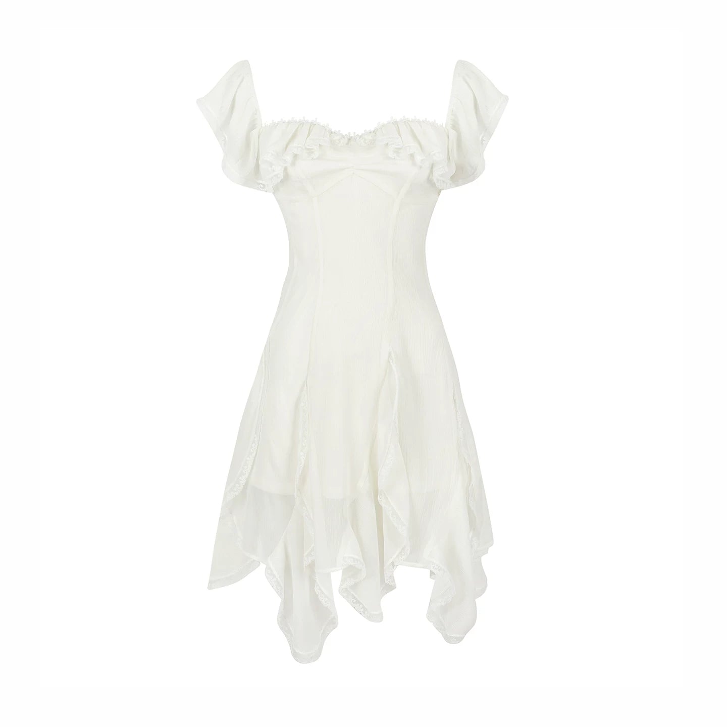 Fairy-Like Ruffled Lace Dress