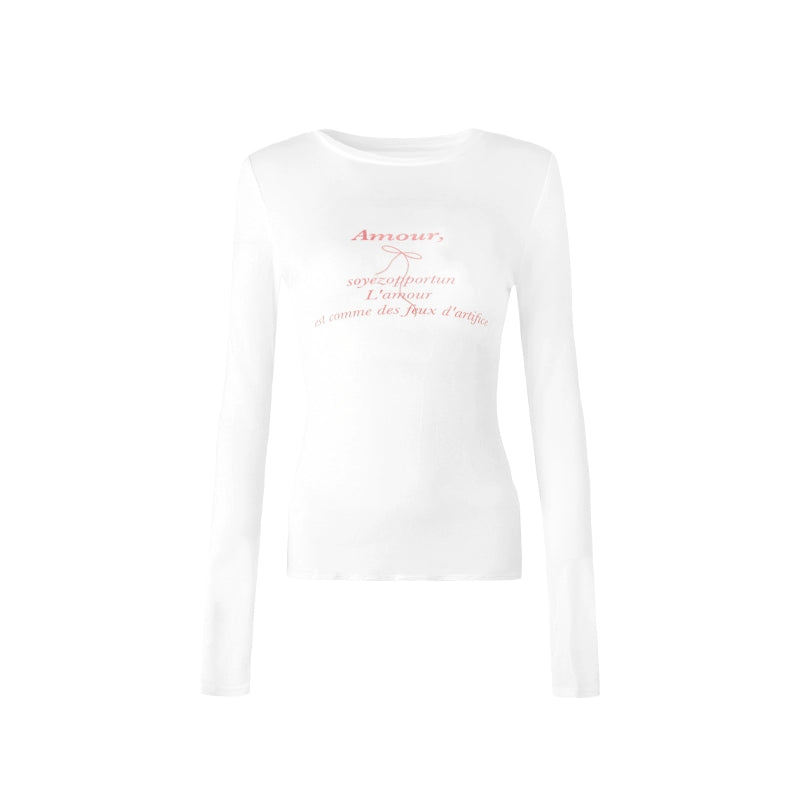 Schmales, bedrucktes Baselayer-Top mit Schleife