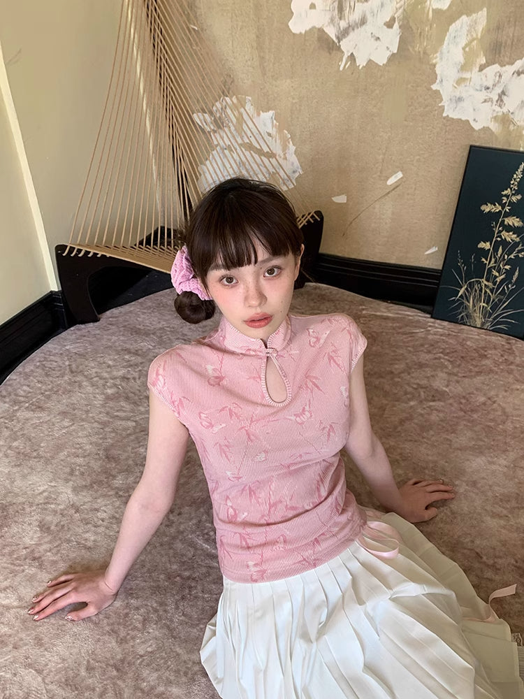 슬림 차이나 드레스 상의