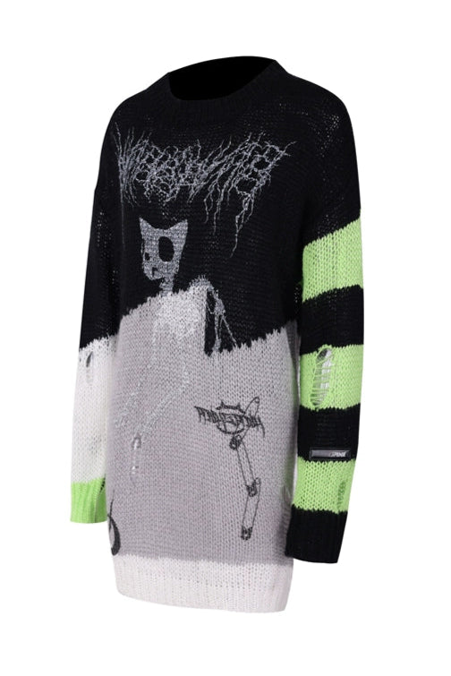 Rock Distressed Sweater Top