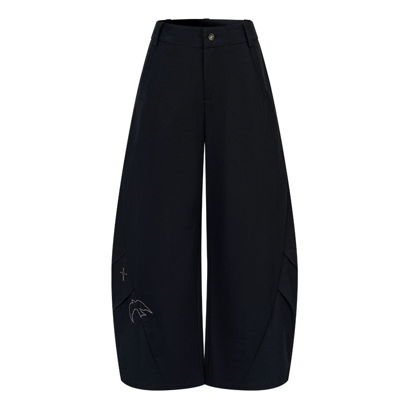 Star Bird Embroidered Loose Pants