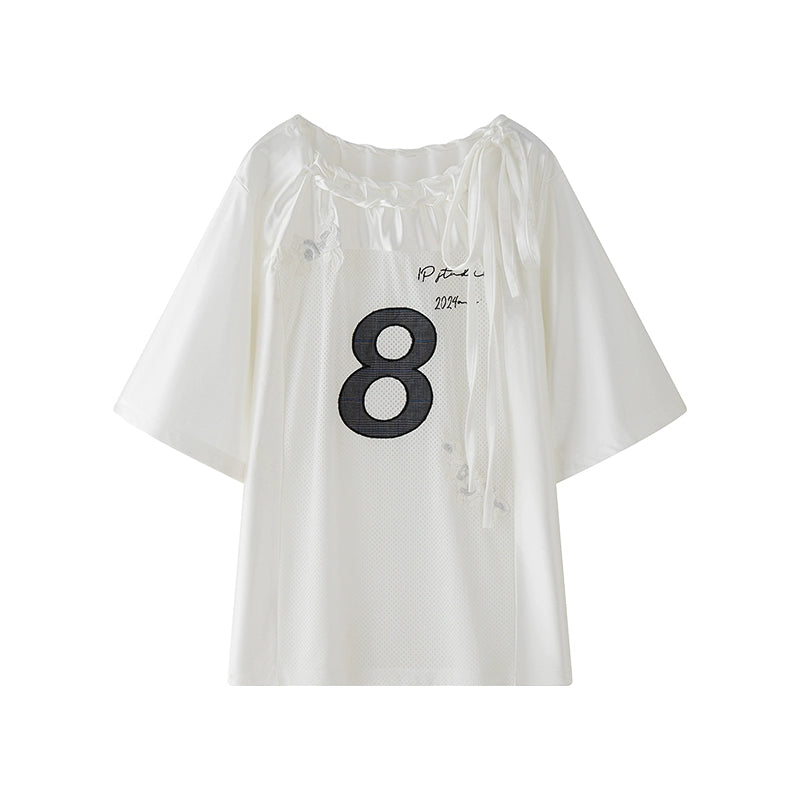 Block Core Mesh Slouch Top