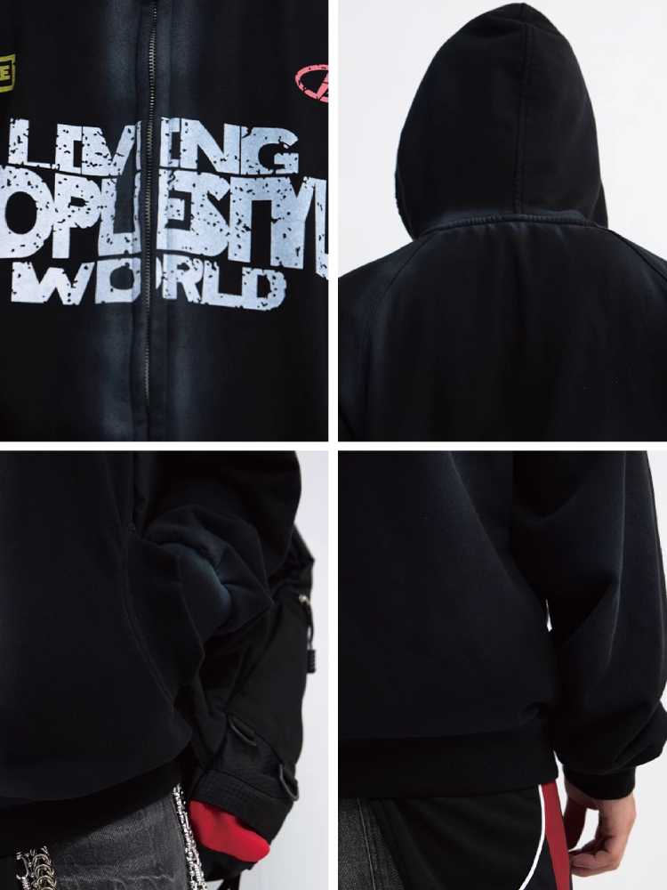 Retro lockere Kapuzenpullover